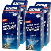 Ozium Air Sanitizer, 2 oz Car Fogger: Single-Shot Smoke Odor Eliminator & Car Air Freshener, Original, 4 Packs