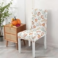 thumbnail image 3 of Fall Chair Covers Set of 4,Thanksgiving Dining Stretch Removable Protector,Autumn White Pumpkin Maple Leaves Chair Back Covers Farmhouse Decor,Colorful Seat Slipcovers for Dining Room and Party, 3 of 6