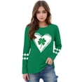 thumbnail image 3 of Blusas y camisas de manga larga con cuello redondo, moda del Día de San Patricio, blusa informal con estampado bonito de manga larga para niños y niñas., 3 of 5