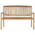 thumbnail image 5 of vidaXL Outdoor Patio Bench Stacking Patio Bench with Cushion Solid Wood Teak, 5 of 8
