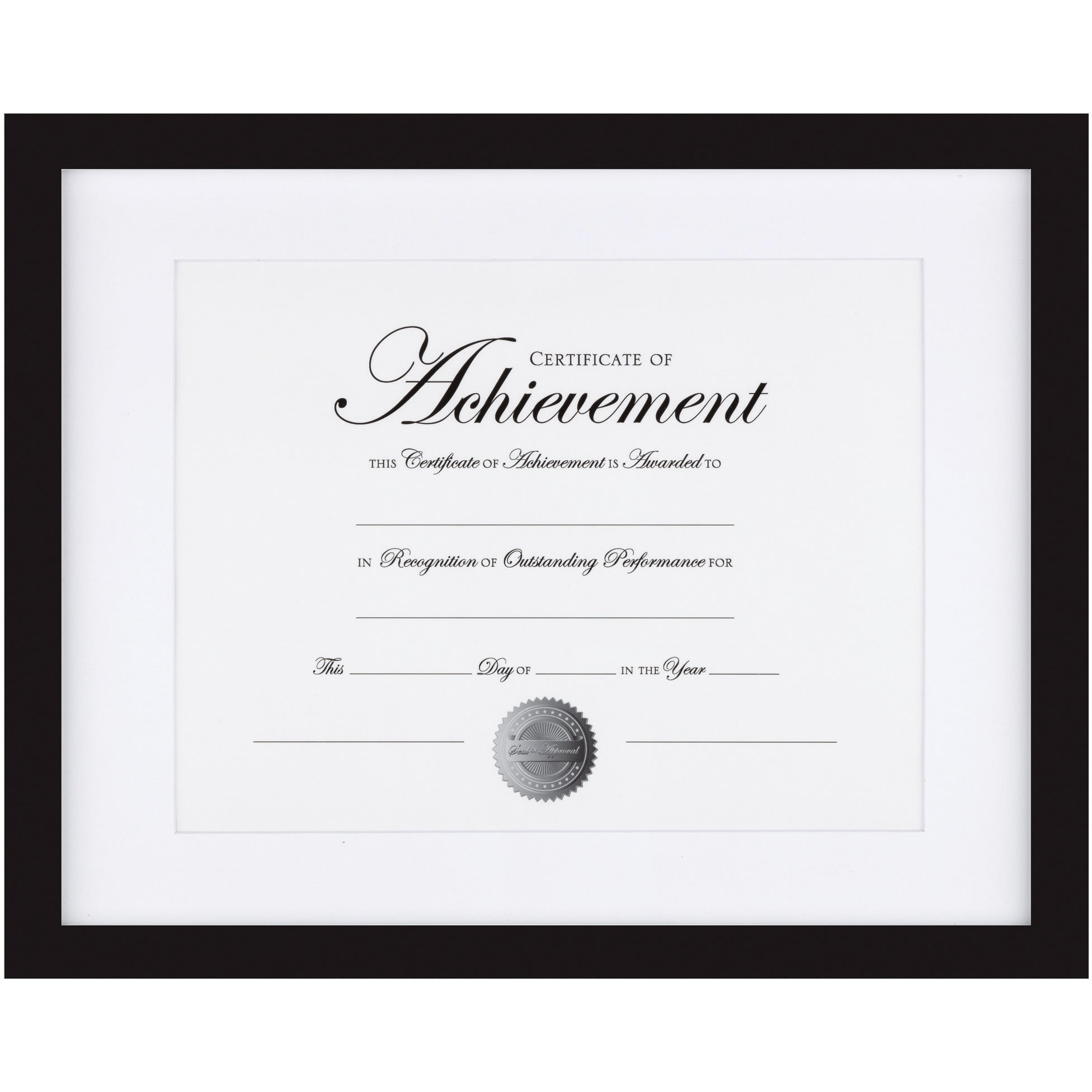 DAX Wood Gallery Frame with Beveled Mat, 11 x 14, Black