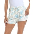 thumbnail image 5 of HDE Women's High Waisted Linen Blend 4" Inseam Drawstring Shorts Blue Floral XS, 5 of 6