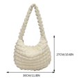 thumbnail image 3 of Bolso de mujer 2023 plisado Hobo Bag Soft Quilted Puff Girls Purse (Blanco), 3 of 8