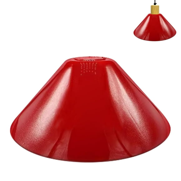 FSLiving 1-Pack 9.8" Red Glass Funnel Flared Lamp Shade Replacement, Cone Glass Lampshade Cover, DIY Torchiere Shade Decorative for Pendant Light Table Lamp Swag Ceiling Lamp Wall Sconce