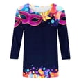 thumbnail image 4 of Jsaierl 3/4 Sleeve Tops for Women Plus Size Mardi Gras Mask Graphic Shirts Funny Crewneck T Shirt Blouses Trendy Carnival Themed T-shirts, 4 of 5