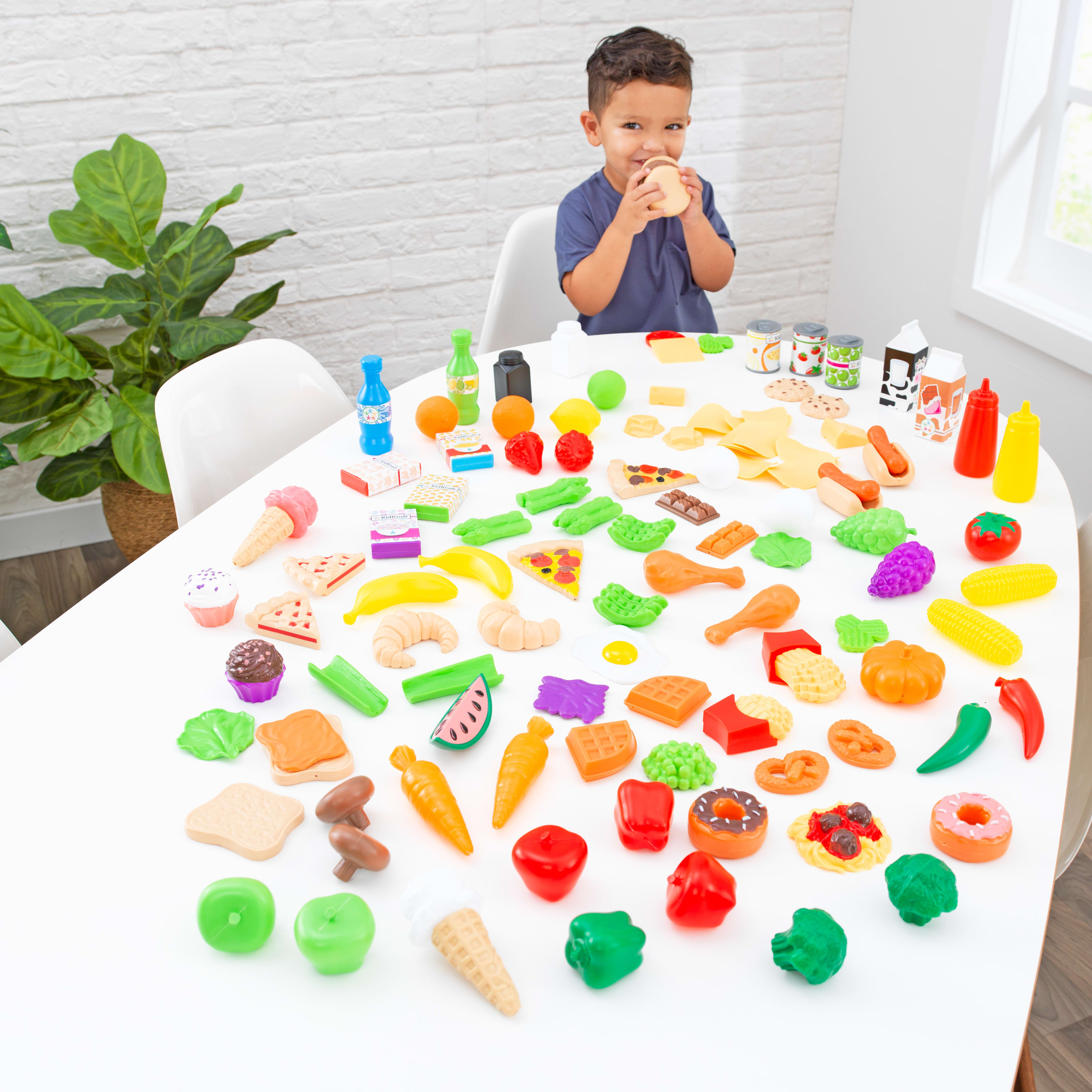 KidKraft 115-Piece Deluxe Tasty Treats Play Food Set, Plastic Grocery and Pantry Items - image 2 of 6
