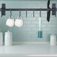 thumbnail image 4 of Pot Rack - Pots and Pans Hanging Rack Rail with 8 Hooks, Double Bars, Pot Hangers for Kitchen, Wall Mounted,Black, 4 of 9