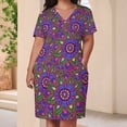 thumbnail image 3 of Vibrant Colorful Mandala Floral Pattern Summer Dresses for Women Beach Boho, 3 of 5