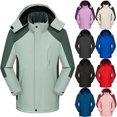 thumbnail image 5 of jsaierl Winter Jackets Women Plus Size Outdoor Work Windbreaker Fall Zip Up Thermal Jacket With Hood Fleece Ski Coats Winter Snow Outerwear, 5 of 5