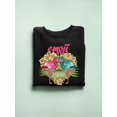 thumbnail image 3 of Flamingo Heart Summer Hibiscus Design Women's Sweatshirt, 3 of 4