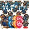 Jurassic World Party Decorations Bundle - Banners, Mini Centerpieces & Danglers, 8 Latex & 1 Foil Balloons - Kids Boy Bi