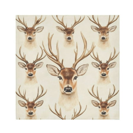 

Napkin Satin Napkin 20*20Inchx4 Kitchen Towel Dinner Plate Towel Decorative Towel Napkin Tea Towel Suitable For Kitchen Table Big Eyes Deer Seamless
