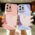 thumbnail image 3 of Compatible with iPhone 12 Pro Case 6.1 inch, Cute Painted Art Heart Pattern Full Camera Lens Protective Slim Soft Shockproof Phone Case for Women Girls(Yellow), 3 of 4
