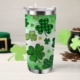 thumbnail image 6 of St Patricks Day Tumbler with Lid and Straw, Glitter Lucky Green Shamrocks Clover Stainless Steel Travel Coffee Cup, Saint Patricks Day Ireland Irish Gifts, 20oz Double Wall Vacuum Insulated Mug, 6 of 6
