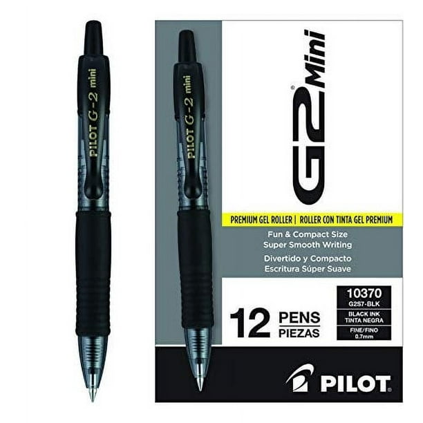 Bolígrafo de gel PILOT G2 Mini Premium 0,7 mm punta fina negro paquete de 12