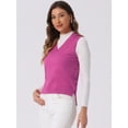 thumbnail image 2 of DARING DIVA Women's V Neck Sleeveless Pullover Sweater Vests XS Hot Pink, 2 of 6