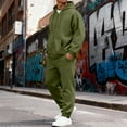 thumbnail image 6 of Domzest 2026 New Mens Track Suits 2 Piece Set Tracksuit Jogging Hoodies Full-Zip Loose-Fit Winter Sports Long Sleeve Matching Round Neck Suits Sets With pocket Green L-Large, 6 of 7