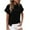 Black, variant on Women's T-Shirts Knit Ribbing Short Sleeve Crew Neck Casual Tops Soft Cotton Solid Basic Tee Breathable fabric Blouses