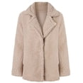 thumbnail image 4 of Fleece Jacket Cardigan for Women Lightweight Teddy Sherpa Winter Warm Open Front Long Sleeve Stand Collar Coats, 4 of 6