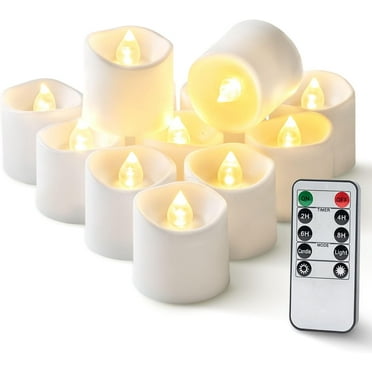 Homemory 12 Pack  Remote Control Flameless Candles, 2/4/6/8H Timer Led Votive Candles, Battery Operated Tea Lights for Wedding Table Centerpiece, Holidays, Halloween Pumpkins, Christmas Present