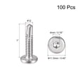 thumbnail image 2 of Uxcell #10 x 1" 410 Stainless Steel Flat Head Hex Socket Self Tapping Screws 100 Pack, 2 of 4