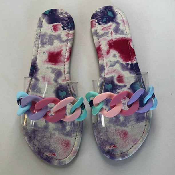 Sandalias Mujer Wmkox8yii Zapatillas planas Transparentes Cómodas Playa 40