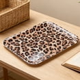 thumbnail image 3 of Howayme Melamine Plastic Serving Tray, 12.9"x9.6" Large Shatterproof Decorative Food Tray for Restaurant, Parties, Kitchen & Outdoor Use, Brown Leopard Pattern, 3 of 6