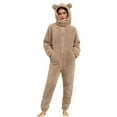thumbnail image 3 of Wlynlyn Pajamas Jumpsuits for Women Fleece Onesie Winter Warm Rompers 1 Piece Hooded Ear Sherpa Outfits Cute Sleepwear, 3 of 10