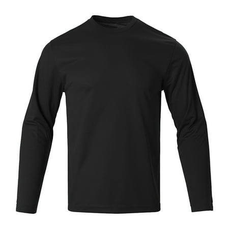 Flash Deal SSAAVKUY Men s Long Sleeve Crew Neck T-Shirt Quick Dry Compression Base Layer Athletic Tee Shirt Dark Gray 4
