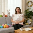 thumbnail image 4 of YingYouFu Easter Throw Pillow Covers Lmitation Embroidery Printing Around The Rabbit Printed Decorative Pillow Case Cushion Cover Home Decoration, 4 of 6