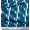 thumbnail image 2 of Soimoi Blue Georgette Viscose Fabric Dot & Stripe Print Fabric by the Yard 42 Inch Wide, 2 of 3
