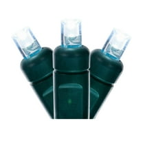 Vickerman 50 Cool White Twinkle Wide Angle LED Light on Green Wire, 25' Light Strand.