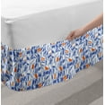 thumbnail image 2 of Abstract Bed Skirt, Repetitive Stroked Dots Design Pattern, Elastic Bedskirt Dust Ruffle Wrap Around for Bedding Decor, 4 Sizes, Ceil Blue Dark Orange, by Ambesonne, 2 of 2