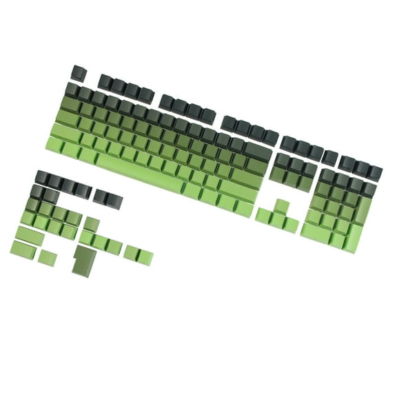 PBT Green Gradients Keycaps 133 Key OEM Profile Heat Sublimation Customs Keycap Set for Mechanical Keyboard Accessories