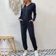 thumbnail image 4 of biudgviw Jumpsuit for Women Fashion Long Sleeve Zip up Hoodies Outfits Lounge Jogger Pants Streetwear Rompers, 4 of 7