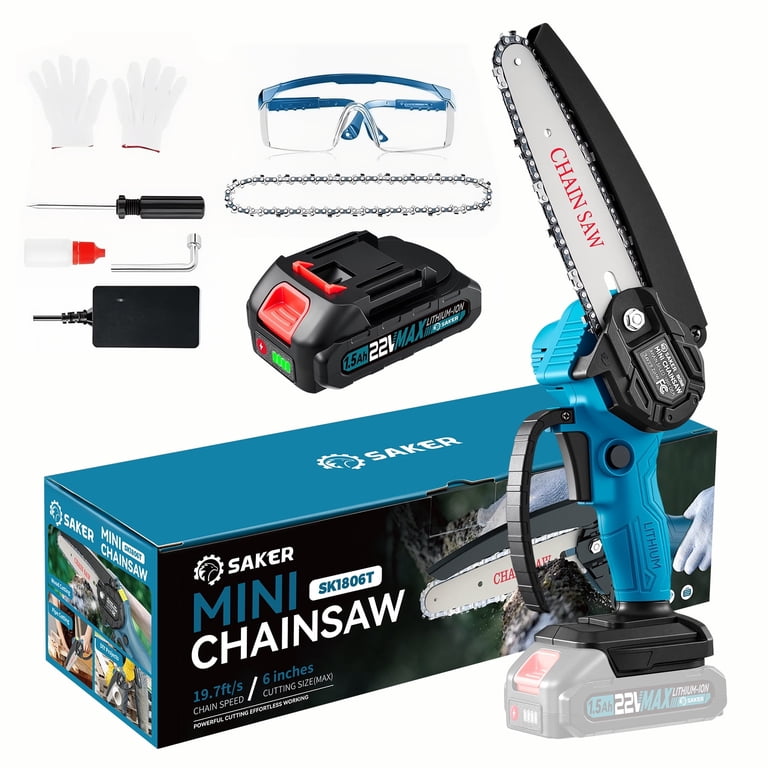 Saker Mini Cordless Chainsaw 6 inch, 22V Battery photo 1