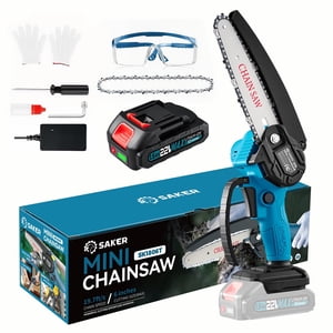 Saker Mini Cordless Chainsaw 6 inch, 22V Battery