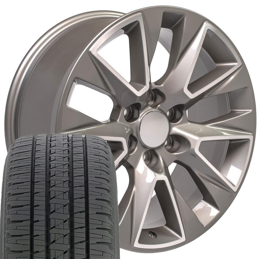 20 inch Silver Machined 5919 Wheels & 275/55R20 Bridgestone Tires SET ...