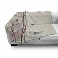thumbnail image 3 of Dragonfly Soft Flannel Fleece Throw Blanket, Grunge Style Design Flowers Leaves and Bugs Flies Wings Image, Cozy Plush for Indoor and Outdoor Use, 70" x 90", Pale Pink Burgundy, by Ambesonne, 3 of 6