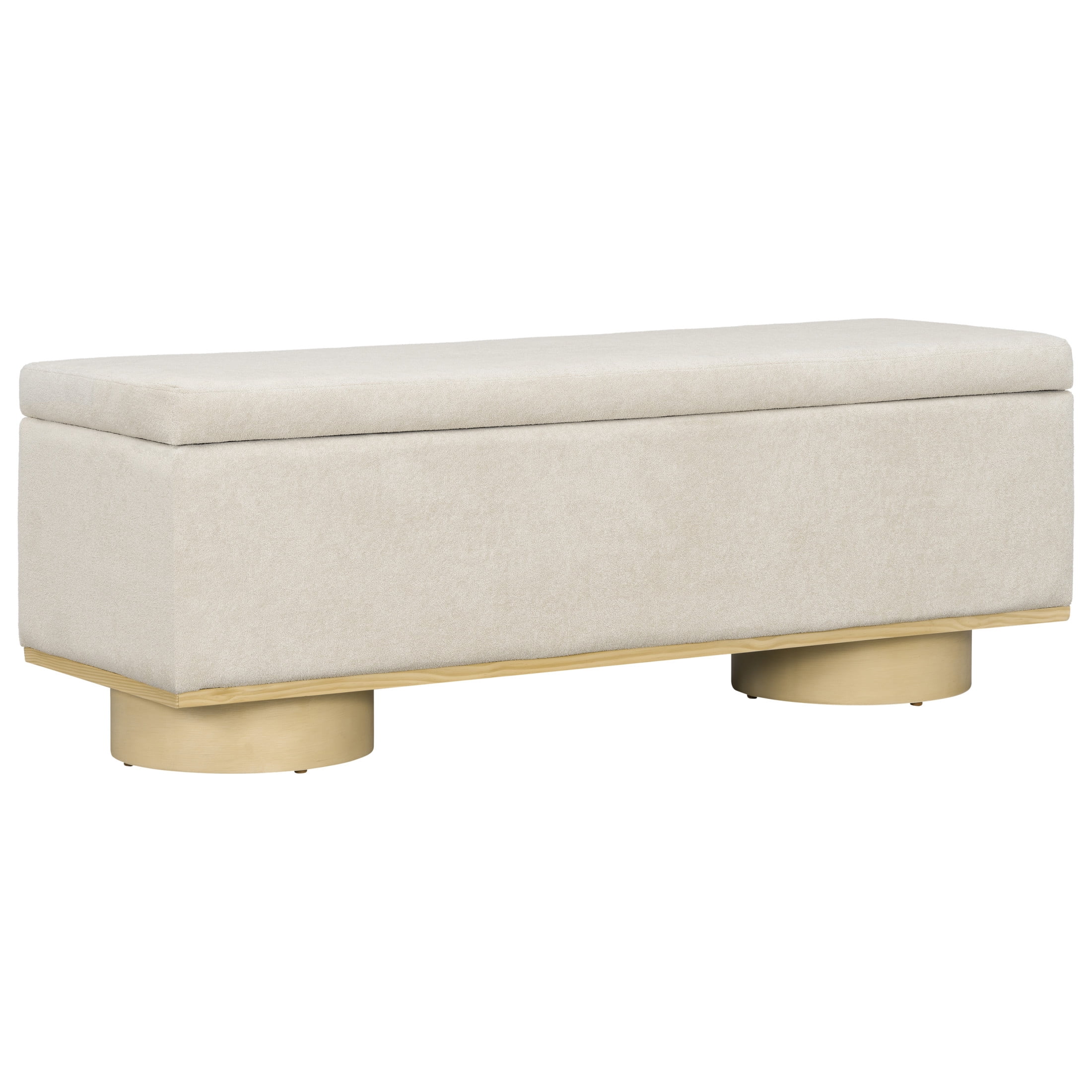 Christopher Knight Home 50.2" Upholstered Storage Bench, Lift-Top Ottoman, Oatmeal