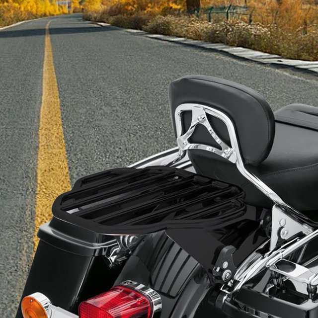 Portaequipajes para motocicletas,Portaequipajes desmontable personas en acero inoxidable,Portaequipajes trasero para motocicleta de fácil instalación,Accesorios para Negro