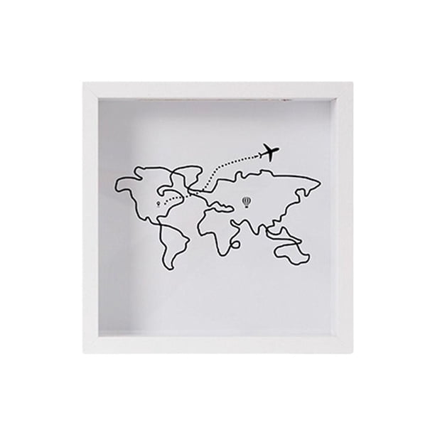 Marco de caja de sombra con ranura, caja de recuerdos versátil, vitrina de carga superior para blanco 20x20cm