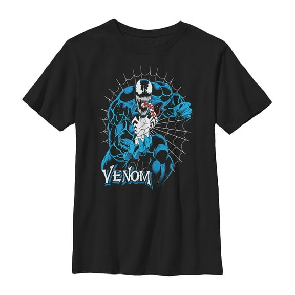 Boy's Marvel Venom Retro Web Graphic Tee Black X Large