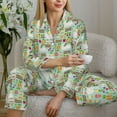 thumbnail image 6 of Easygdp Rabbit And Carrot Women's Long-Sleeve Shirt and Full-Length Bottom Pajama Set,Two Piece Loungewear Soft Pajama Top and Pants Pjs Sleepwear-Medium, 6 of 7