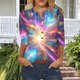 thumbnail image 1 of Tejiojio Womens Summer Crew Neck Casual T Shirt 3/ Length Sleeve Blouses Tops Athletic T-Shirt for Women Graphic S-3XL, 1 of 7