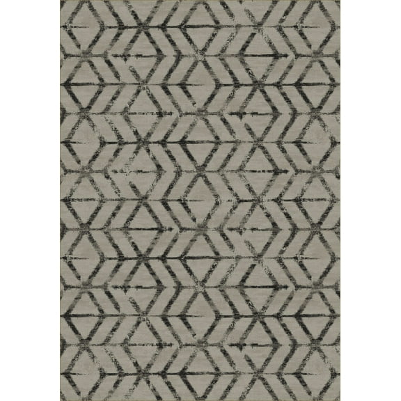 Milliken Imagine Figurative Area Rug MOD TRIBE INKED IVORY Mod Tribe Inked Ivory 5' 4" x 7' 8" Rectangle