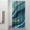 thumbnail image 2 of Blue Gold Marble Pattern Shower Curtain 36"x72" ,Bathroom Decorative Shower Curtains Set with 12 Hooks,Modern Waterproof Washable Shower Curtain, 2 of 6