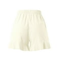 thumbnail image 5 of Aayomet Lounge Shorts For Women Womens Summer Casual Shorts Comfy Cotton Linen Elastic Waist White Shorts For Women Beige,XL, 5 of 5
