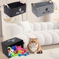 thumbnail image 3 of Felt Pet Toy Storage Basket – 15x10in with Handle, Organizer for Dog & Cat Toys, Clothes, Accessories., 3 of 4