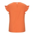 thumbnail image 6 of Elainilye Fashion Women Shirts Summer Casual Round-Neck Short Sleeve Pullover Top Solid Blouse T-Shirt,Orange, 6 of 9